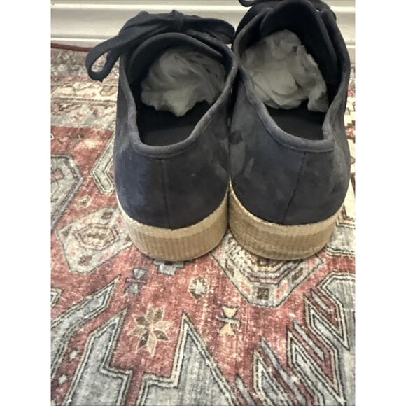 Vince Windell Platform Sneaker Espadrilles Lace Up Navy Blue Suede Mismatch 10M - Picture 4 of 6